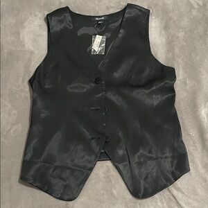Madewell Black Satin Vest